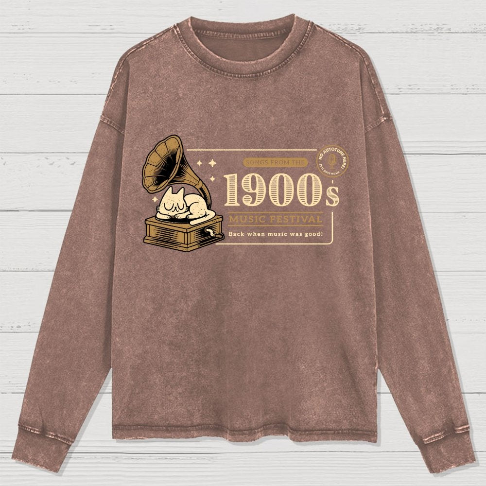 1900s Music Festival Washed Long Sleeve Tee 2509001398