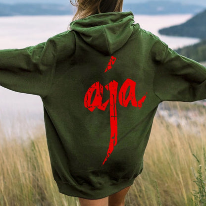Aja Printed Back Unisex Cotton Hoodie
