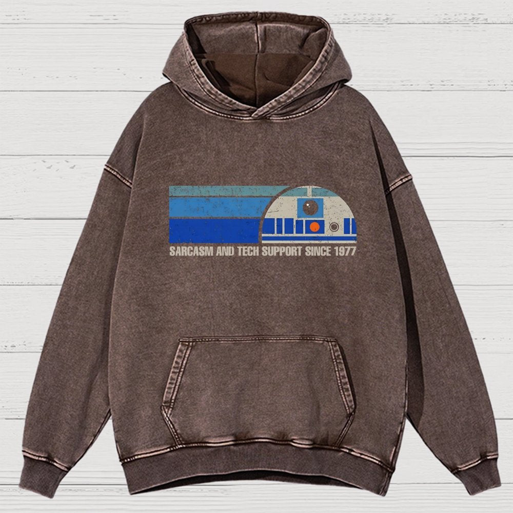 Providing Sarcasm and Tech Support Since 1977 Vintage Distressed Hoodie