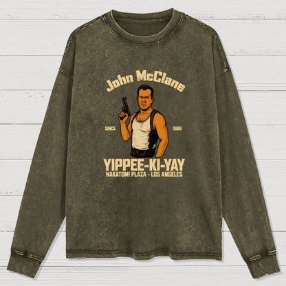 Yippee Ki Yay Washed Long Sleeve Tee
