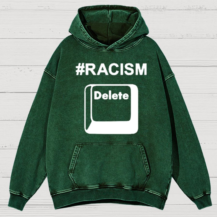 Delete Racism Now Vintage Distressed Hoodie