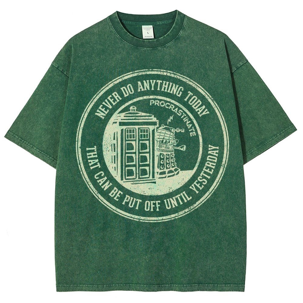Time Travel Procrastination Vintage Distressed T-shirt