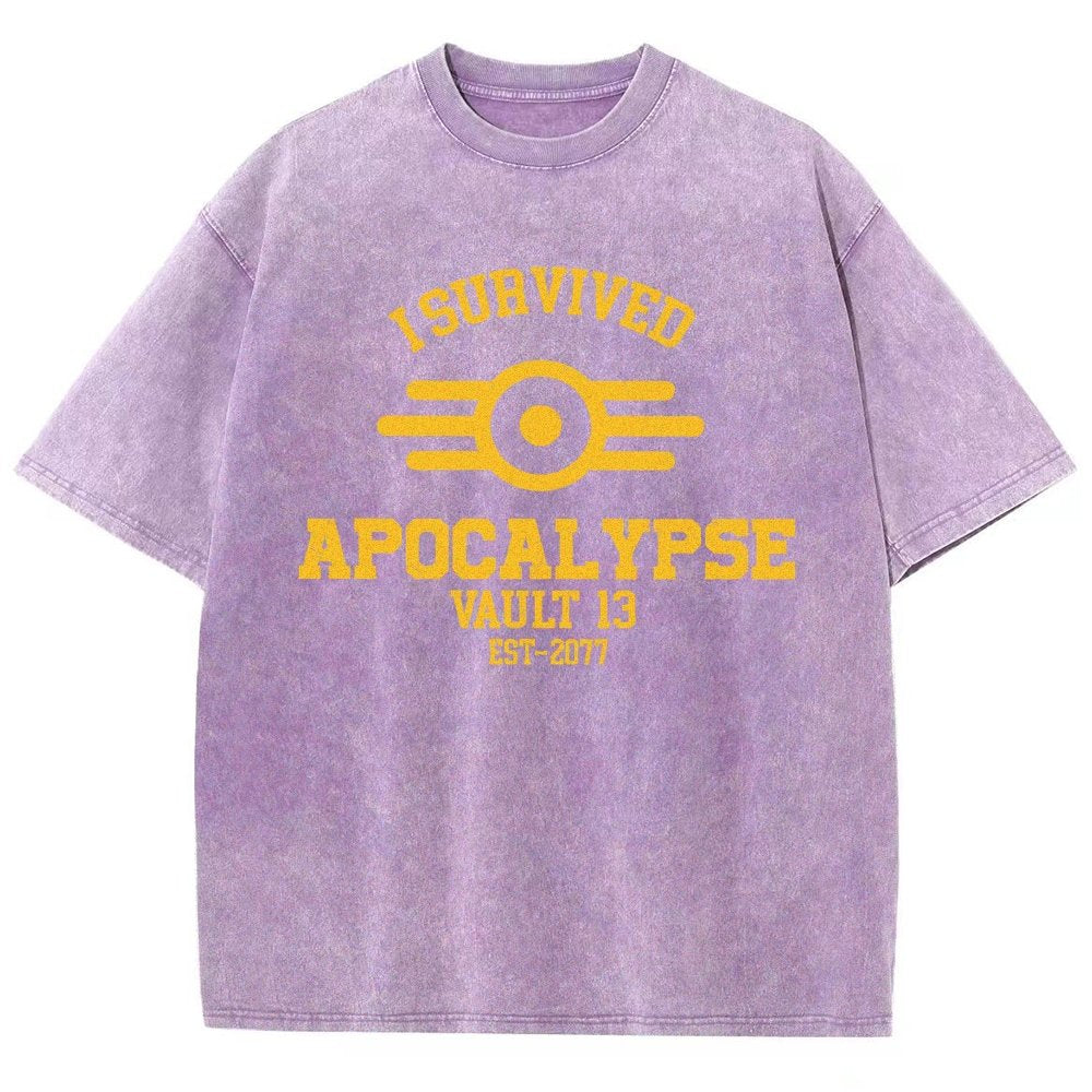 I Survived Apocalypse Vintage Distressed T-shirt