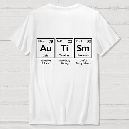 Autism Awareness Elements Periodic Back Printing Geek T-Shirt