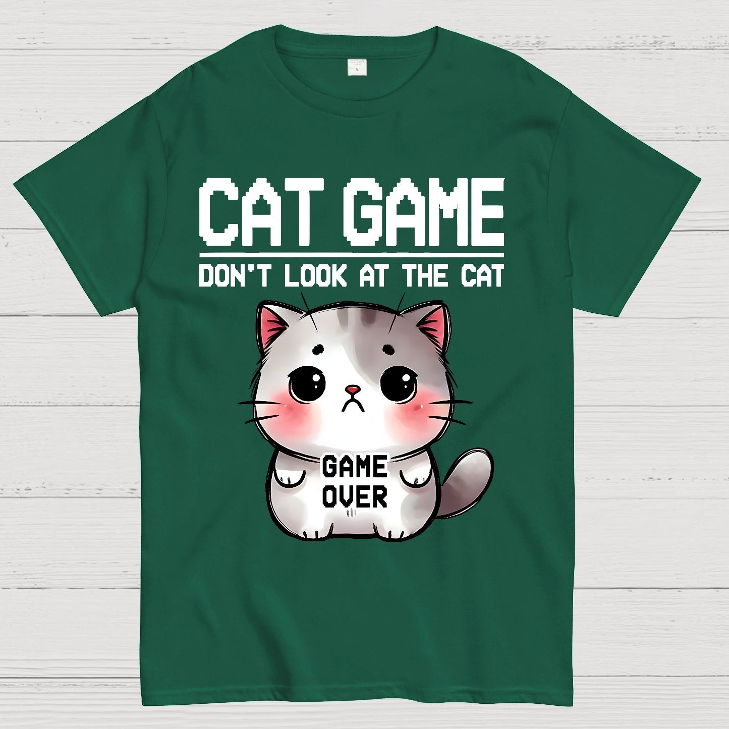 Funny Cat Game-Game Over Geek T-Shirt