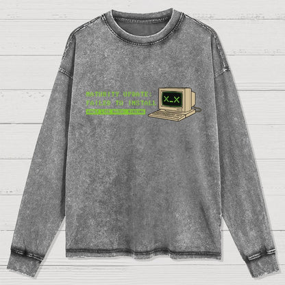 Adult Life Patch Missing Washed Long Sleeve Tee