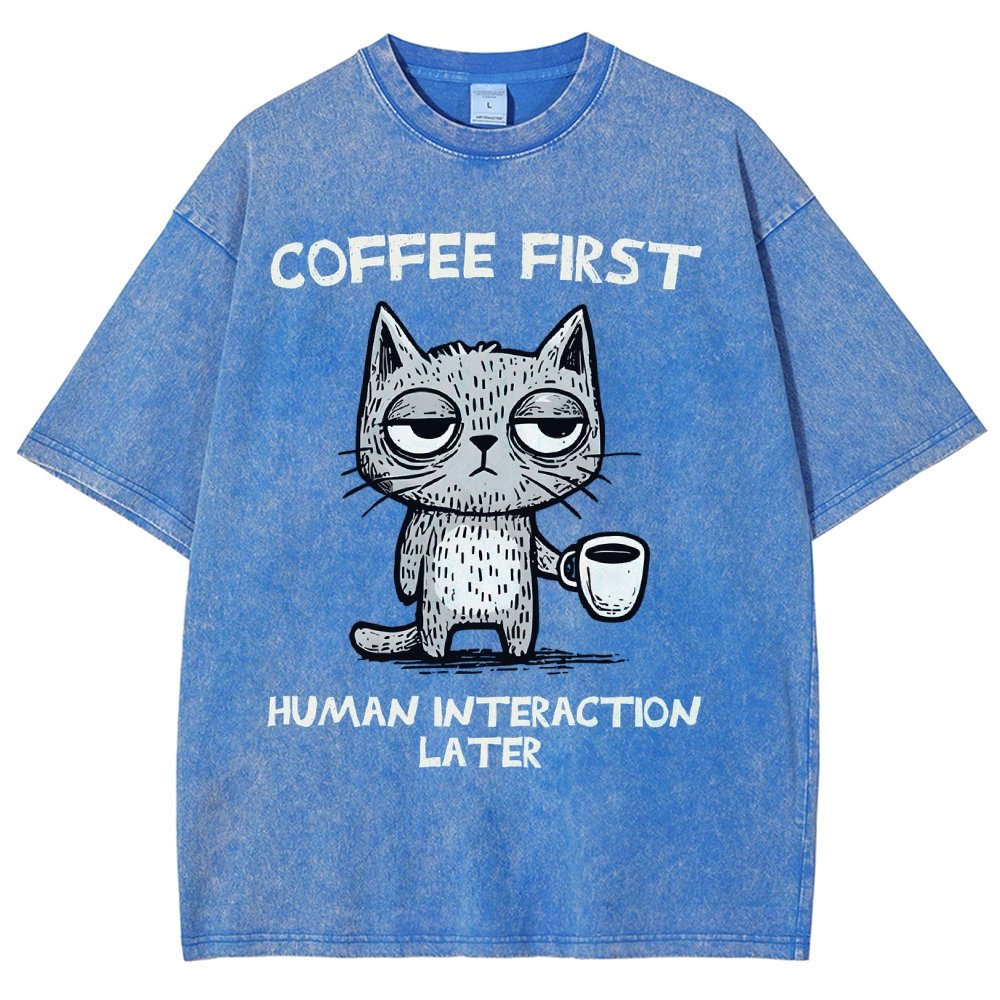 Coffee Firtst Vintage Distressed T-shirt