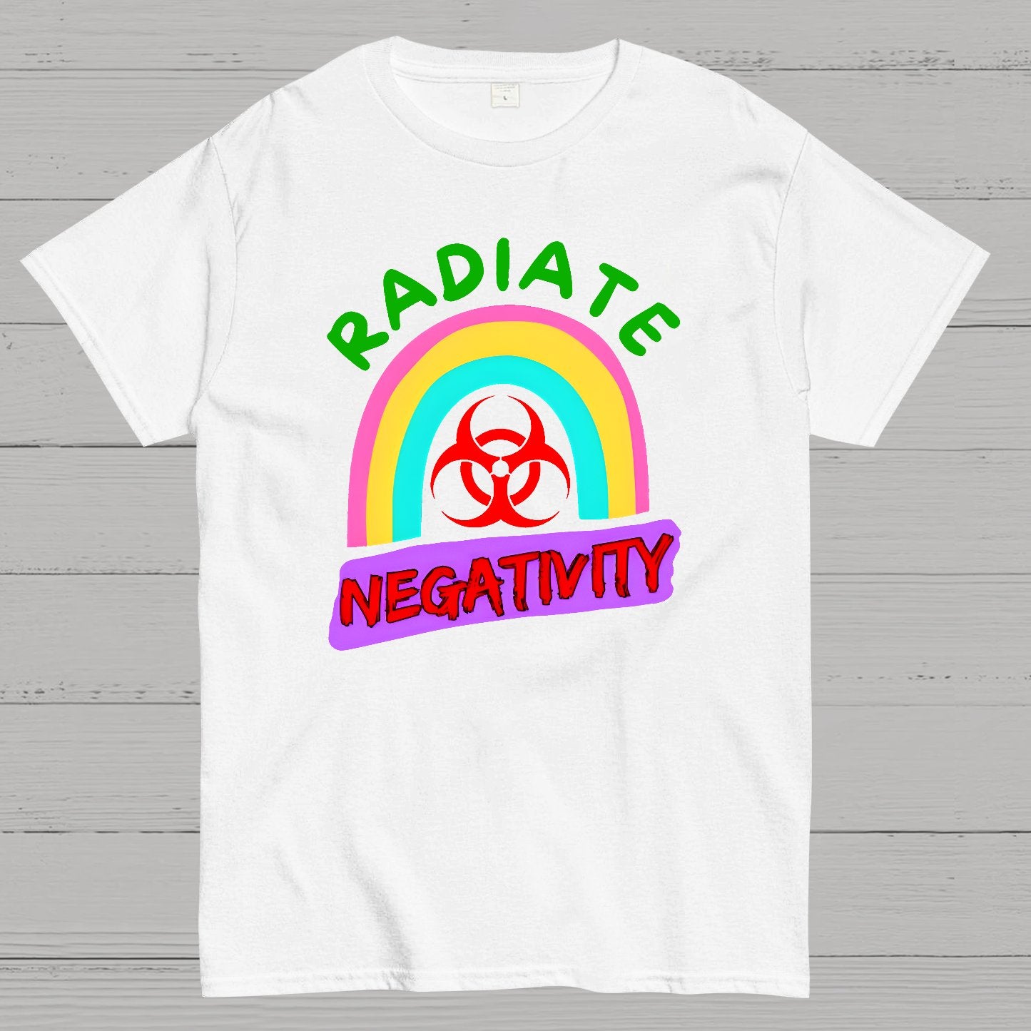 Radiate Negativity - Sarcastic Organic Rainbow Geek T-Shirt