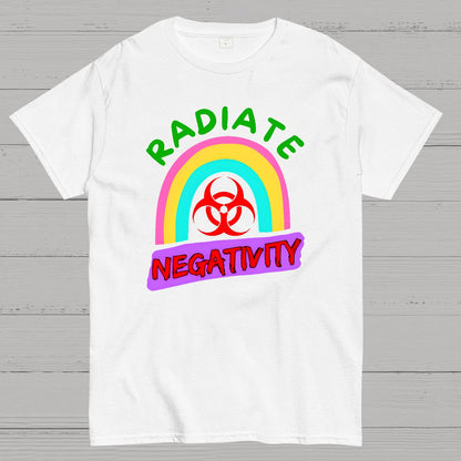 Radiate Negativity - Sarcastic Organic Rainbow Geek T-Shirt
