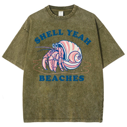 Shell Yeah Beaches Vintage Distressed T-shirt