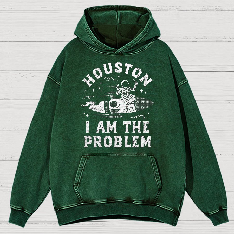 Houston, I Am The Problem, Planets Vintage Distressed Hoodie