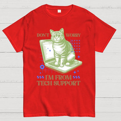 Don't Worry I'm From Tech Support Cat Geek T-Shirt