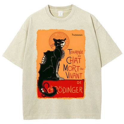 Le chat noir de Schrödinger Vintage Distressed T-shirt