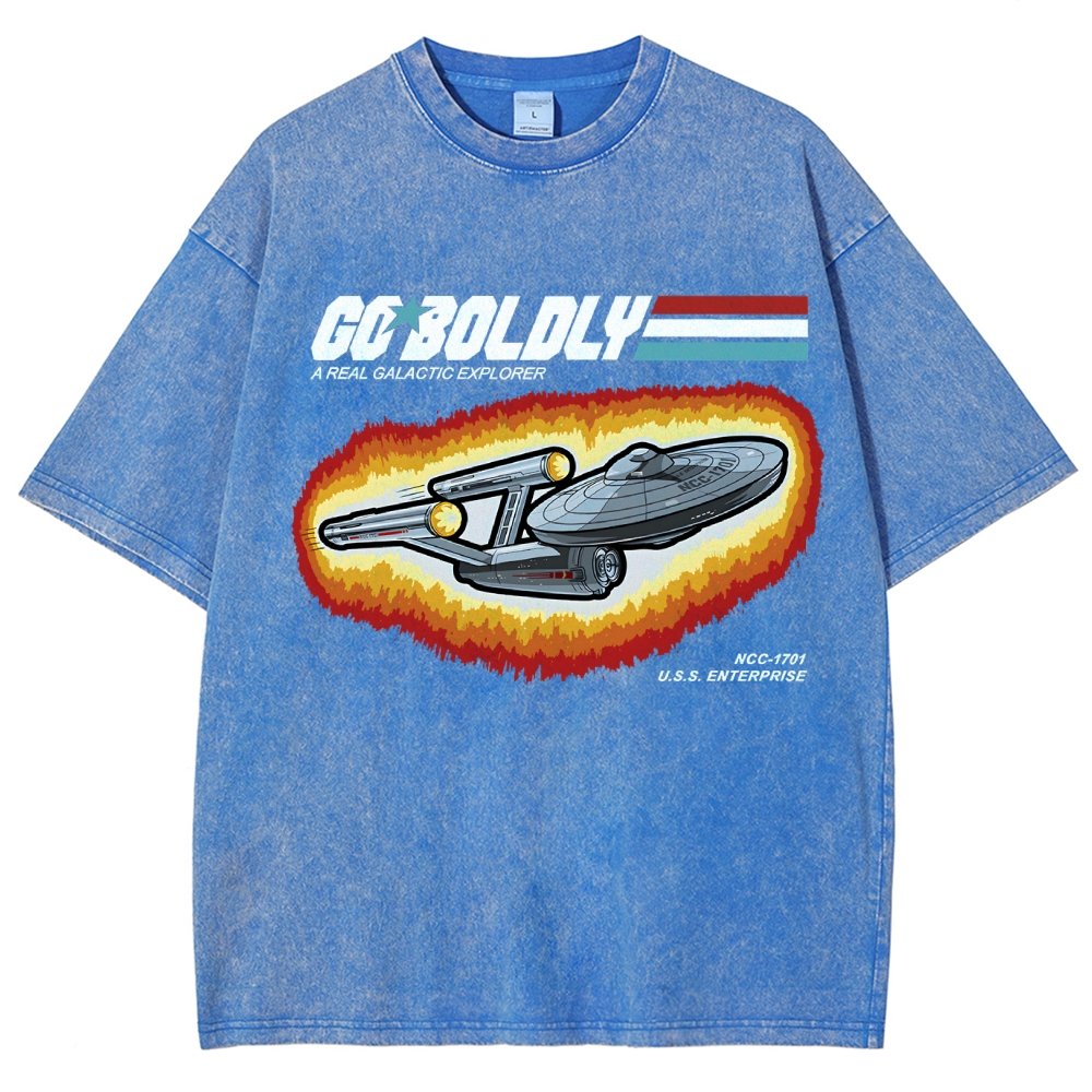 Go Boldly - A Real Cosmic Explorer Vintage Distressed T-shirt