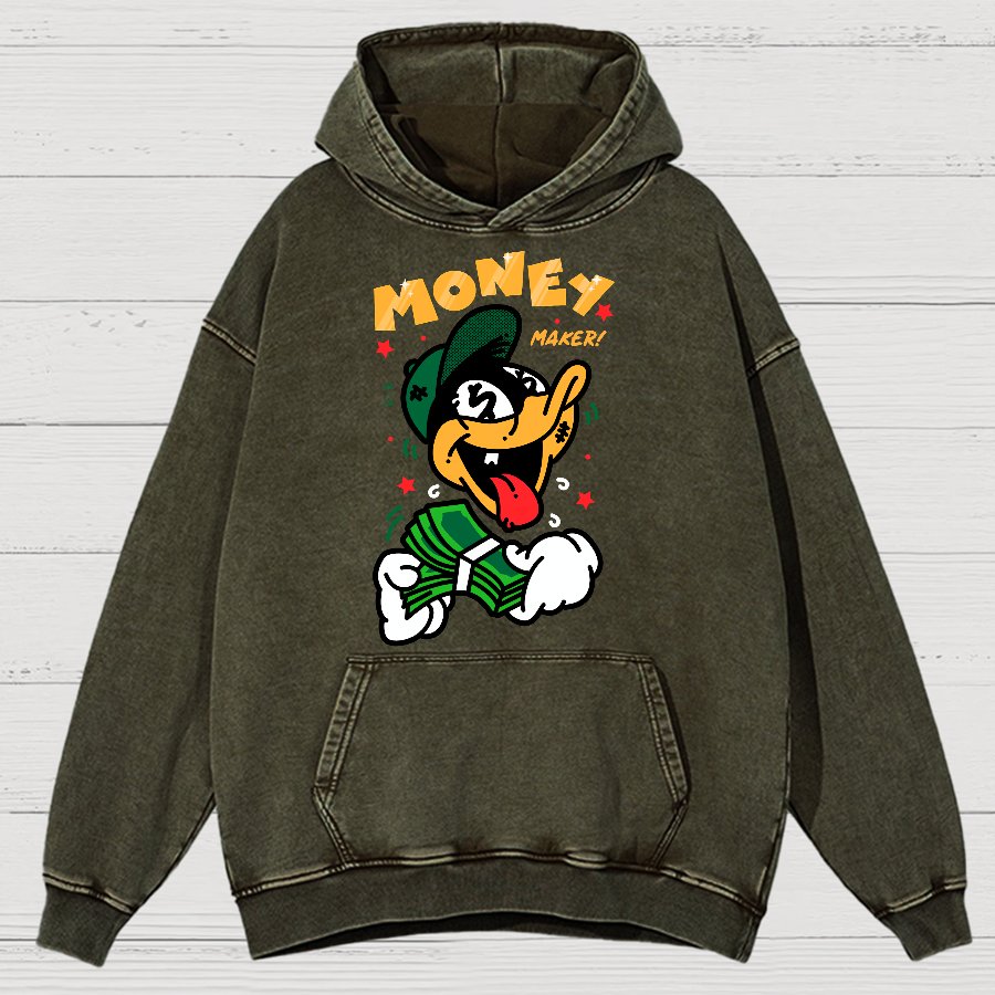 Money Maker！Sarcasm Vintage Distressed Hoodie