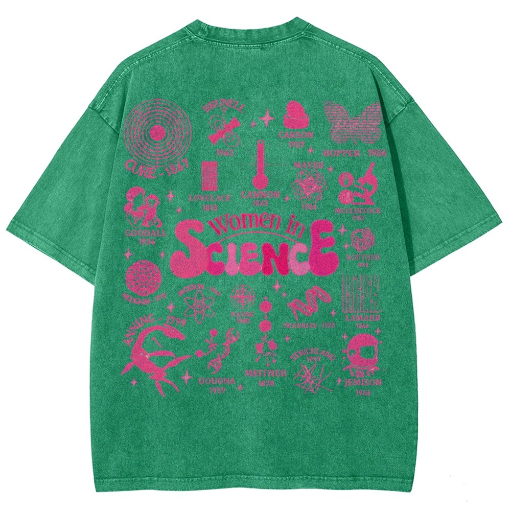In Science Teacher Vintage Snowflake Washed T-Shir