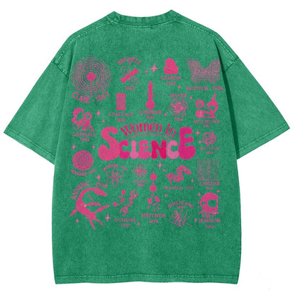 In Science Teacher Vintage Snowflake Washed T-Shir