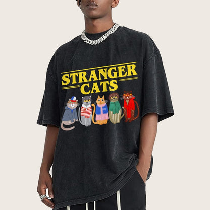 Stranger Cats Vintage Distressed T-shirt