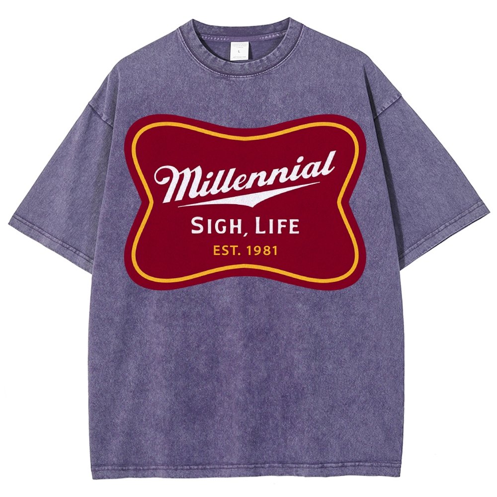 Millennial Sigh Life Vintage Distressed T-shirt