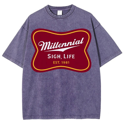Millennial Sigh Life Vintage Distressed T-shirt