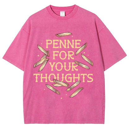 Penne For Your Thoughts Vintage Distressed T-shirt