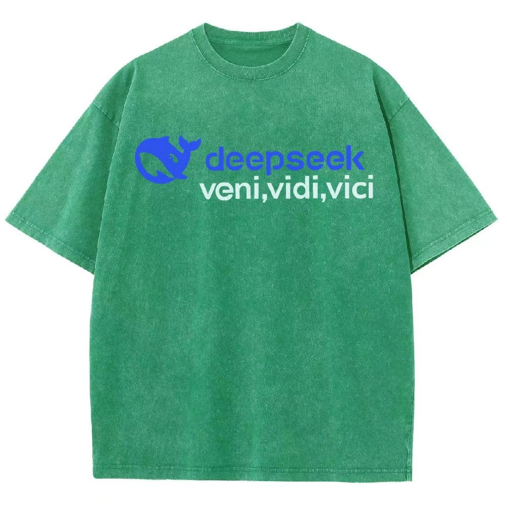 Deepseek R1 Graphic Vintage Distressed T-shirt