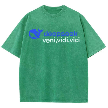 Deepseek R1 Graphic Vintage Distressed T-shirt