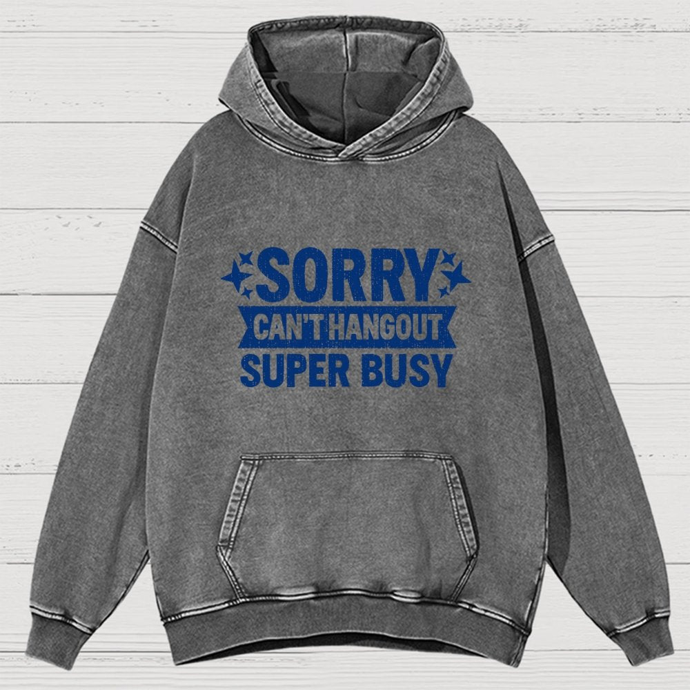 Sorry — Can’T Hang Out — Super Busy Vintage Distressed Hoodie