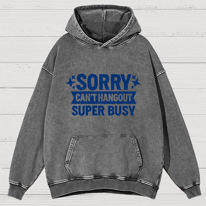 Sorry — Can’T Hang Out — Super Busy Vintage Distressed Hoodie
