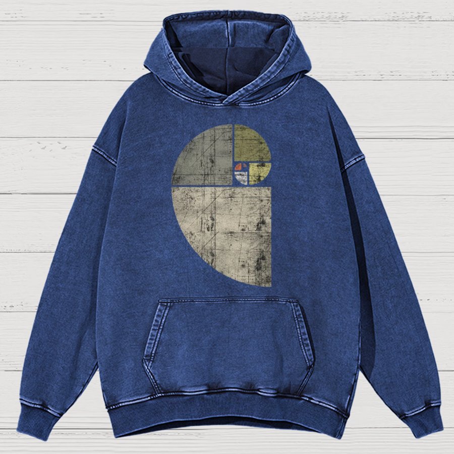 Distressed Fibonacci Spiral Geek Graphic Vintage Distressed Hoodie