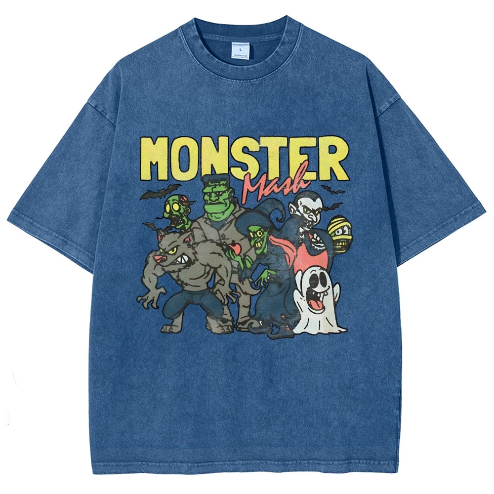 Monster Mashup - Retro Ghost Halloween Vintage Distressed T-shirt
