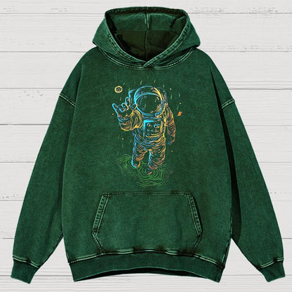 Travel In Space Funny Vintage Distressed Hoodie