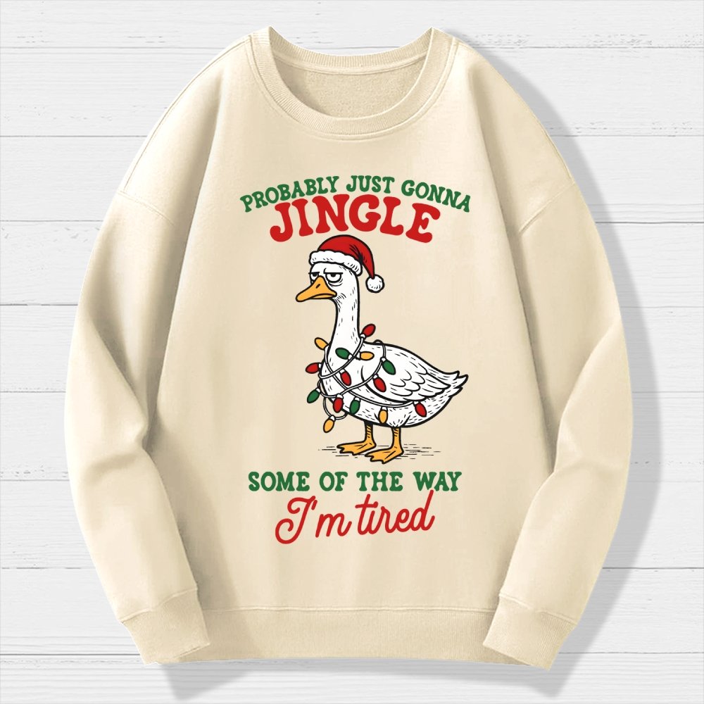 Funny Sarcastic Christmas Goose Geek Cotton Sweatshirt