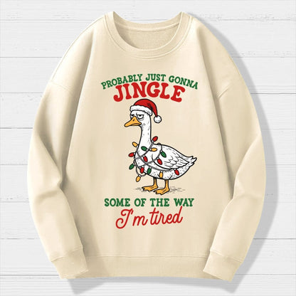Funny Sarcastic Christmas Goose Geek Cotton Sweatshirt