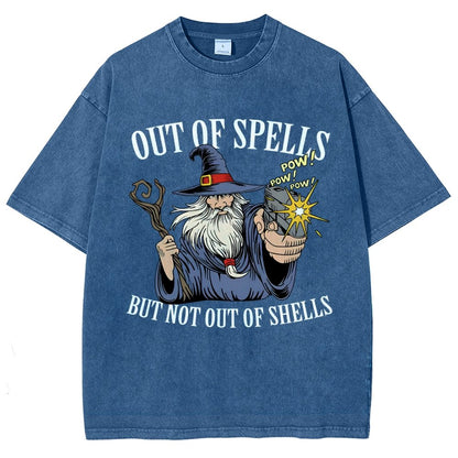 Out of Spells but Not Out of Shells Vintage Distressed T-shirt