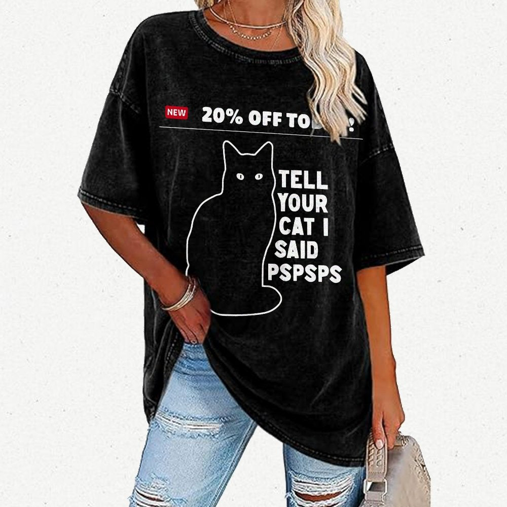 Tell Your Cat Vintage Distressed T-shirt