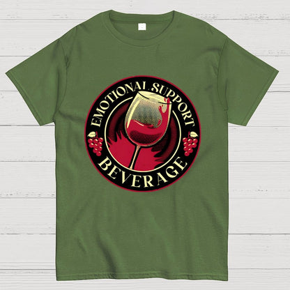 Emotional Support Beverage Wine Geek T-Shirt