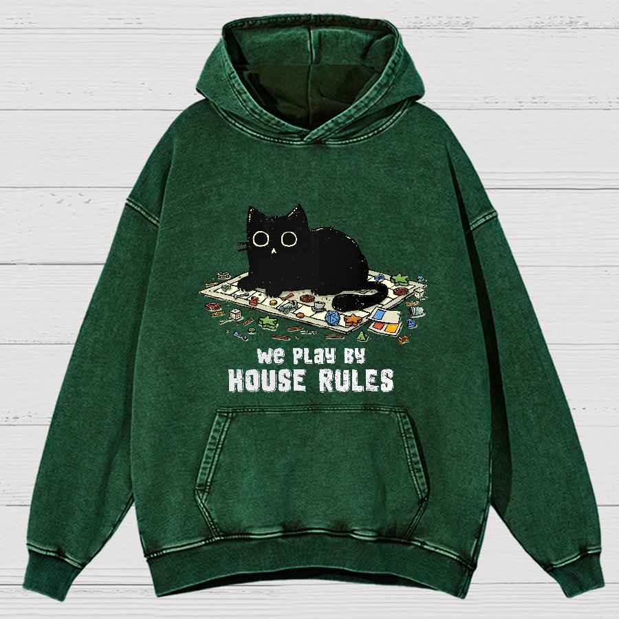 We Play By House Rules Vintage Distressed Hoodie