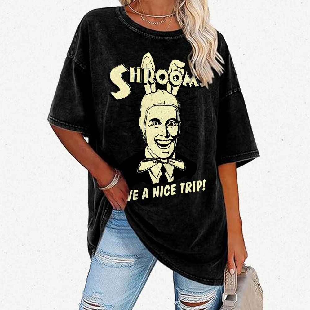 Shrooms Have A Nice Trip Funny Vintage Distressed T-shirt