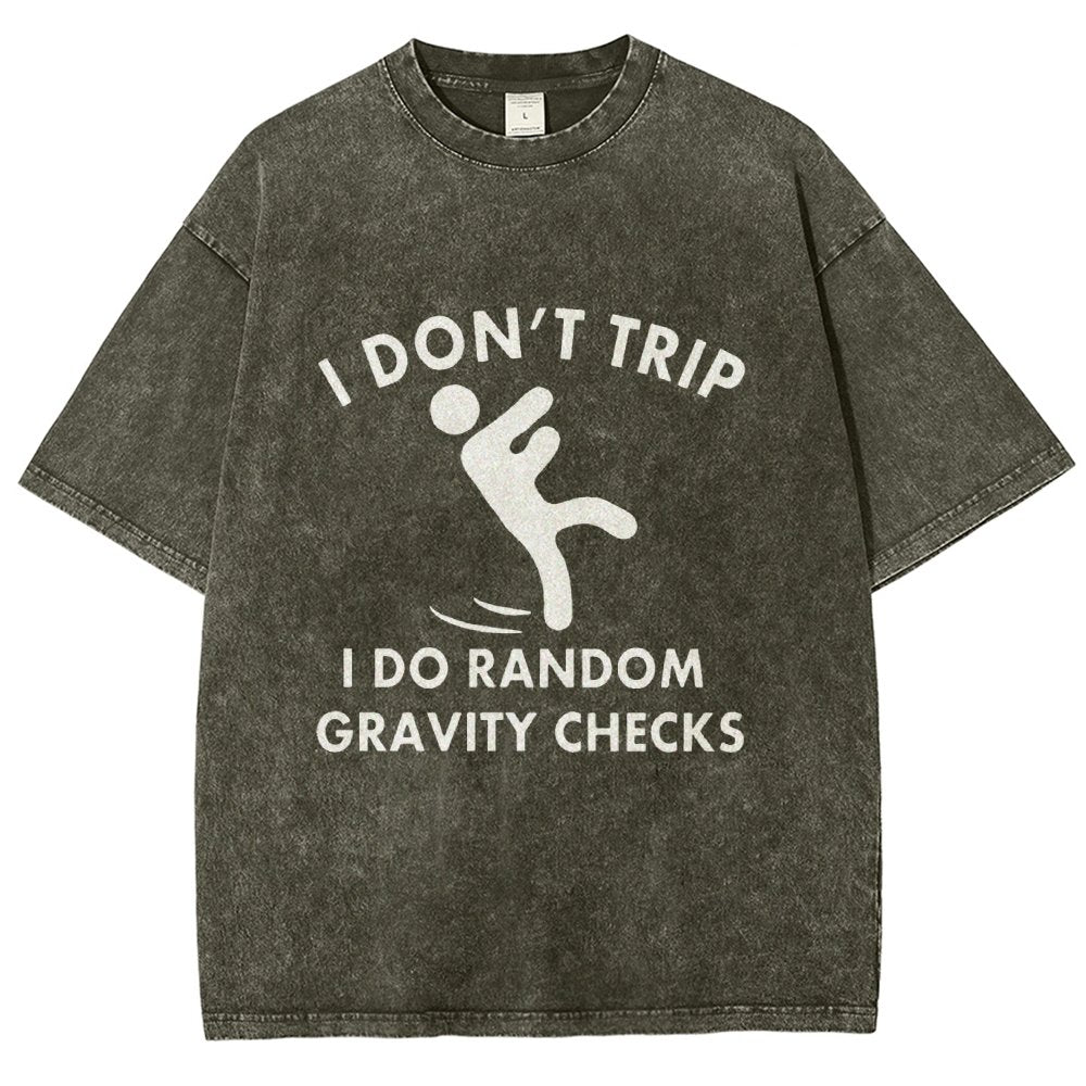 Random Gravity Checks Funny Vintage Distressed T-shirt