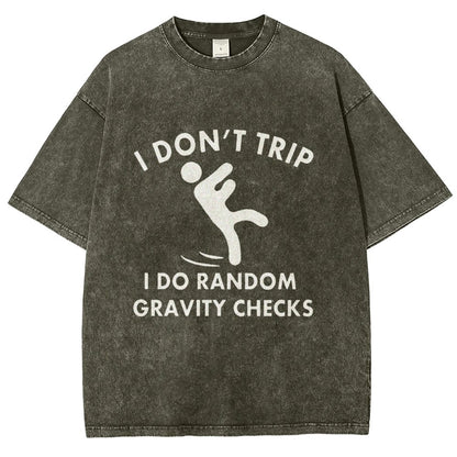 Random Gravity Checks Funny Vintage Distressed T-shirt