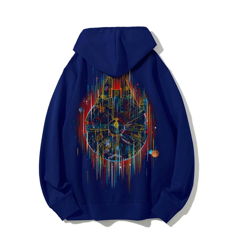 The Neon Falcon Printed Back Cotton Hoodie