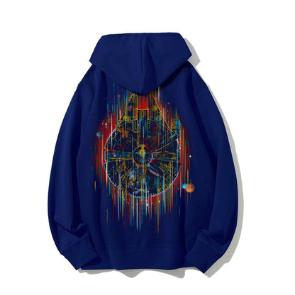 The Neon Falcon Printed Back Cotton Hoodie