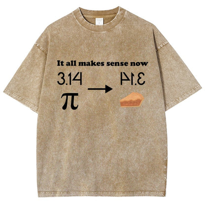 It All Makes Sense Now Pi Vintage Distressed T-shirt