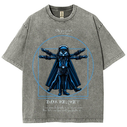 Vitruvian Helmet Vintage Distressed T-shirt