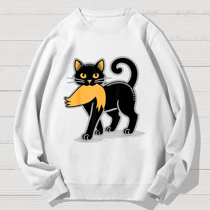 Black Cat Sarcasm Funny Cotton Sweatshirt