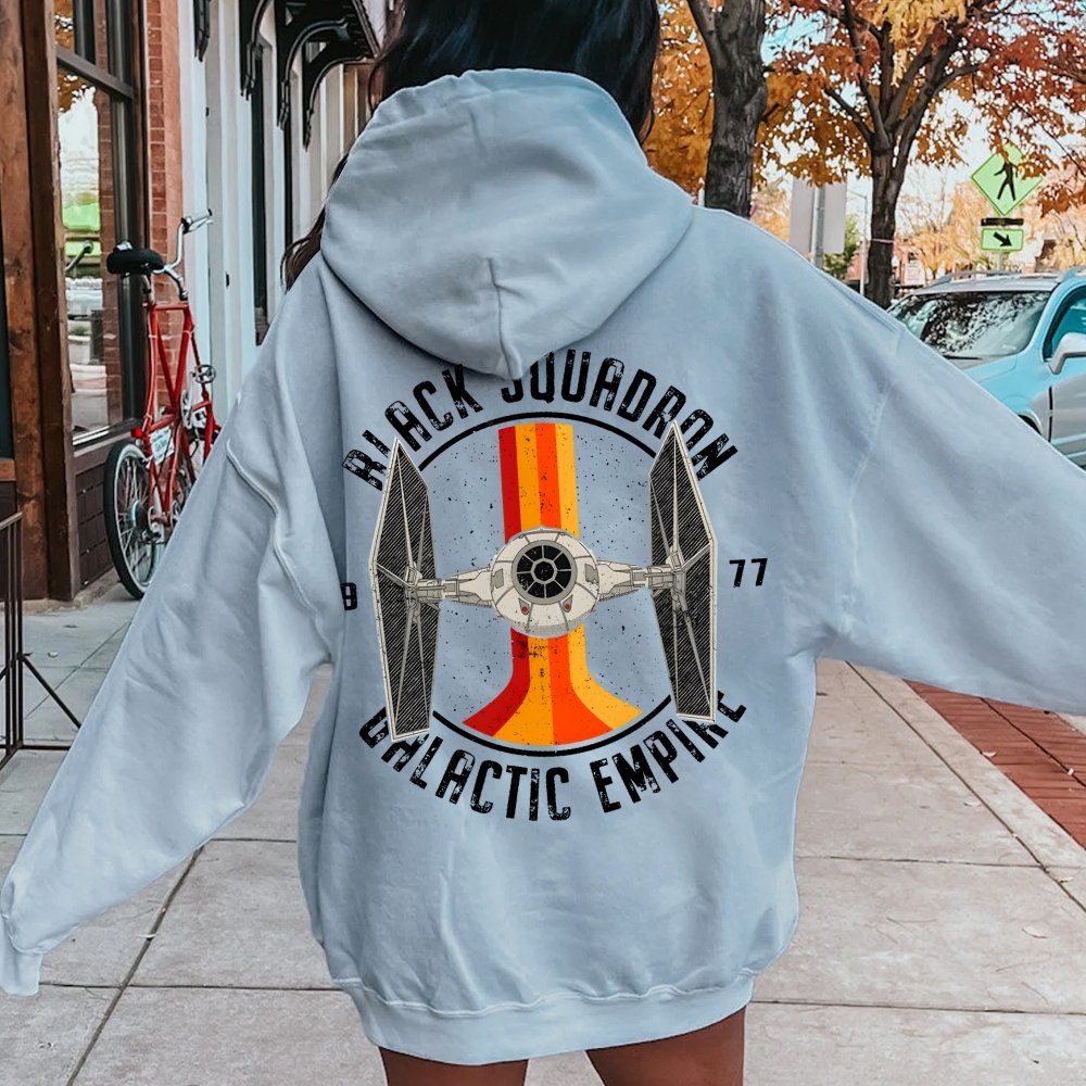 Vintage Squadron Printed Back Unisex Cotton Hoodie