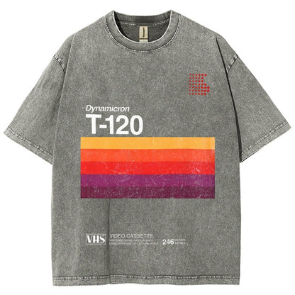 VHS T-120 Vintage Video Tape Retro Graphic Vintage Distressed T-shirt