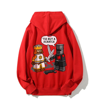King Vs Knight Printed Back Unisex Cotton Hoodie