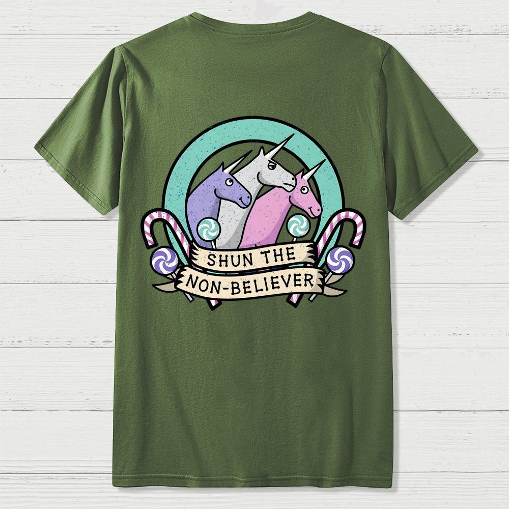 Shun the Non-Believer Back Printing Geek T-Shirt